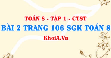 Bài 2 trang 106 SGK Toán 8 Tập 1 Chân trời sáng tạo
